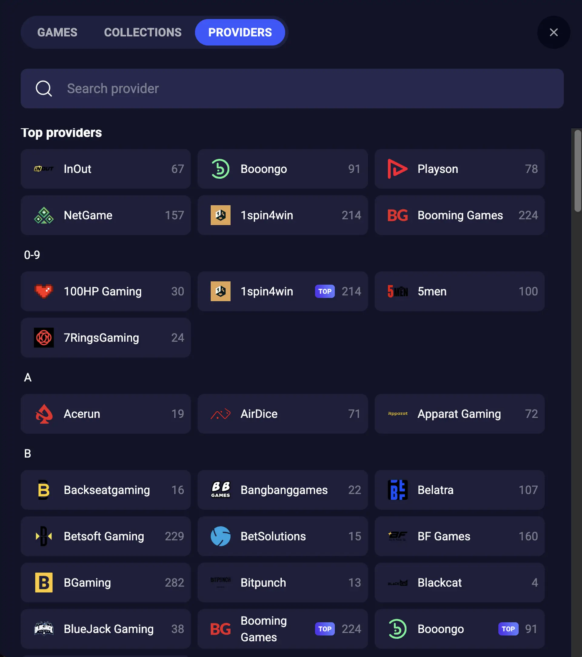 Jet4bet providers